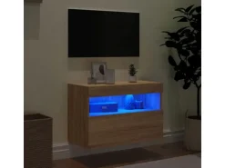 vidaXL TV-Wandschrank mit LED-Leuchten Sonoma-Eiche 60x30x40 cm
