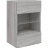 vidaXL TV-Wandschrank mit LED-Leuchten Grau Sonoma 40x30x60,5 cm