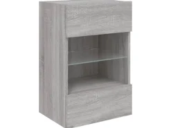 vidaXL TV-Wandschrank mit LED-Leuchten Grau Sonoma 40x30x60,5 cm