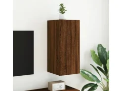 vidaXL TV-Wandschrank mit LED-Leuchten Braun Eichen-Optik 30,5x35x70cm