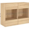 vidaXL TV-Wandschrank mit LED-Leuchten Sonoma-Eiche 78,5x30x60,5 cm