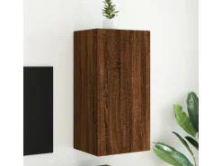 vidaXL TV-Wandschrank mit LED-Leuchten Braun Eichen-Optik 40,5x35x80cm
