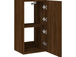 vidaXL TV-Wandschrank mit LED-Leuchten Braun Eichen-Optik 40,5x35x80cm