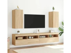 vidaXL TV-Wandschrank mit LED-Leuchten Sonoma-Eiche 30,5x35x70 cm