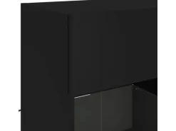 vidaXL TV-Wandschrank mit LED-Leuchten Schwarz 78,5x30x60,5 cm