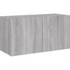vidaXL TV-Wandschrank mit LED-Leuchten Grau Sonoma 80x35x41 cm