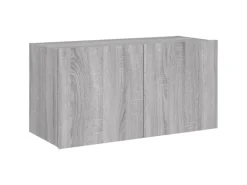 vidaXL TV-Wandschrank mit LED-Leuchten Grau Sonoma 80x35x41 cm