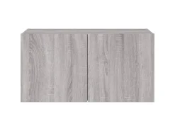 vidaXL TV-Wandschrank mit LED-Leuchten Grau Sonoma 80x35x41 cm