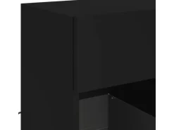 vidaXL TV-Wandschrank mit LED-Leuchten Schwarz 58,5x30x60,5 cm