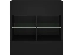vidaXL TV-Wandschrank mit LED-Leuchten Schwarz 58,5x30x60,5 cm