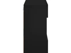 vidaXL TV-Wandschrank mit LED-Leuchten Schwarz 58,5x30x60,5 cm