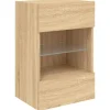 vidaXL TV-Wandschrank mit LED-Leuchten Sonoma-Eiche 40x30x60,5 cm