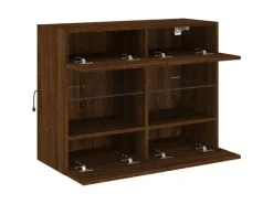 vidaXL TV-Wandschrank mit LED-Leuchten Braun Eichen-Optik 2