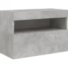 vidaXL TV-Wandschrank mit LED-Leuchten Betongrau 60x30x40 cm