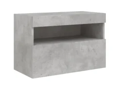 vidaXL TV-Wandschrank mit LED-Leuchten Betongrau 60x30x40 cm