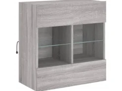vidaXL TV-Wandschrank mit LED-Leuchten Grau Sonoma 58,5x30x60,5 cm