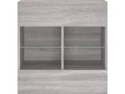 vidaXL TV-Wandschrank mit LED-Leuchten Grau Sonoma 58,5x30x60,5 cm