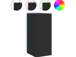 vidaXL TV-Wandschrank mit LED-Leuchten Schwarz 30,5x35x70 cm