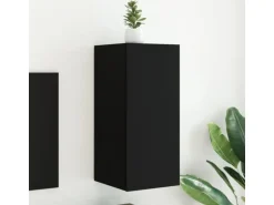 vidaXL TV-Wandschrank mit LED-Leuchten Schwarz 30,5x35x70 cm