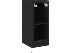 vidaXL TV-Wandschrank mit LED-Leuchten Schwarz 30,5x35x70 cm