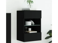 vidaXL TV-Wandschrank mit LED-Leuchten Schwarz 40x30x60,5 cm