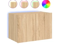 vidaXL TV-Wandschrank mit LED-Leuchten Sonoma-Eiche 60x35x41 cm