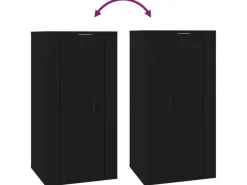vidaXL TV-Wandschrank Schwarz 40x34,5x80 cm
