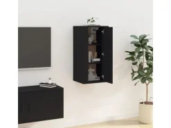 vidaXL TV-Wandschrank Schwarz 40x34,5x80 cm