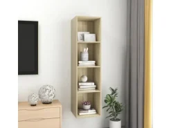vidaXL TV-Wandschrank Sonoma-Eiche 37x37x142,5 cm Holzwerkstoff