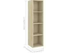 vidaXL TV-Wandschrank Sonoma-Eiche 37x37x142,5 cm Holzwerkstoff