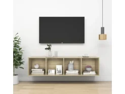 vidaXL TV-Wandschrank Sonoma-Eiche 37x37x142,5 cm Holzwerkstoff