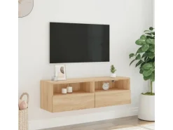 vidaXL TV-Wandschrank Sonoma-Eiche 100x30x30 cm Holzwerkstoff