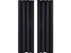 vidaXL Verdunkelungsvorhang mit Metallösen 270 x 245 cm Schwarz