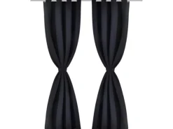 vidaXL Verdunkelungsvorhang mit Metallösen 270 x 245 cm Schwarz