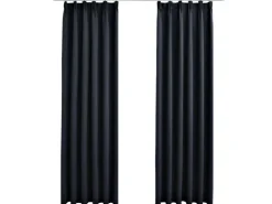 vidaXL Verdunkelungsvorhänge mit Haken 2 Stk Anthrazit 140x175cm