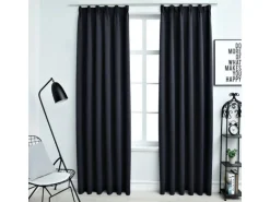 vidaXL Verdunkelungsvorhänge mit Haken 2 Stk Anthrazit 140x175cm