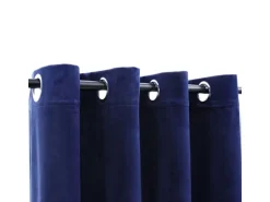 vidaXL Verdunkelungsvorhänge mit Ösen 2 Stk Samt Dunkelblau 140x245cm