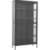 vidaXL Vitrine Anthrazit 90x40x180 cm Stahl und Gehärtetes Glas
