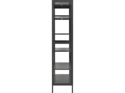 vidaXL Vitrine Anthrazit 90x40x180 cm Stahl und Gehärtetes Glas