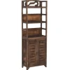 vidaXL Vitrine Dunkelbraun 46x24x140 cm Massivholz Paulownia