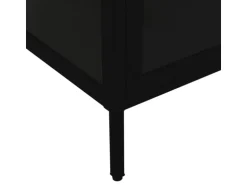 vidaXL Vitrine Schwarz 90x40x180 cm Stahl und Gehärtetes Glas