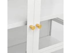 vidaXL Vitrine Weiß 90x40x180 cm Stahl und Gehärtetes Glas