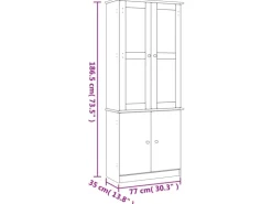 vidaXL Vitrinenschrank ALTA Weiß 77x35x186,5 cm Massivholz Kiefer 353950