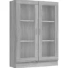 vidaXL Vitrinenschrank Grau Sonoma 82,5x30,5x115 cm Holzwerkstoff