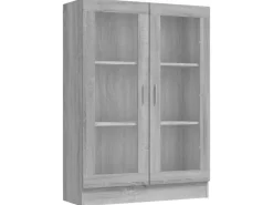 vidaXL Vitrinenschrank Grau Sonoma 82,5x30,5x115 cm Holzwerkstoff
