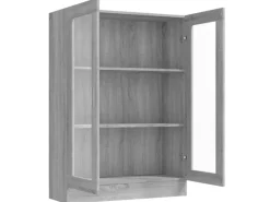 vidaXL Vitrinenschrank Grau Sonoma 82,5x30,5x115 cm Holzwerkstoff
