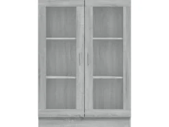 vidaXL Vitrinenschrank Grau Sonoma 82,5x30,5x115 cm Holzwerkstoff