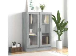 vidaXL Vitrinenschrank Grau Sonoma 82,5x30,5x115 cm Holzwerkstoff