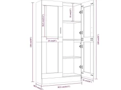 vidaXL Vitrinenschrank Grau Sonoma 82,5x30,5x150 cm Holzwerkstoff