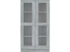 vidaXL Vitrinenschrank Grau Sonoma 82,5x30,5x150 cm Holzwerkstoff